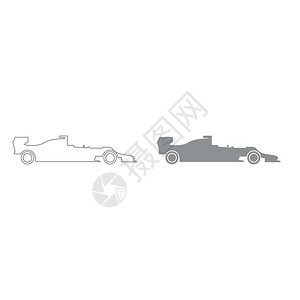 灰白赛车轮廓图标的说明图背景图片