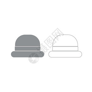 旧帽子顶部灰色套件图标图片