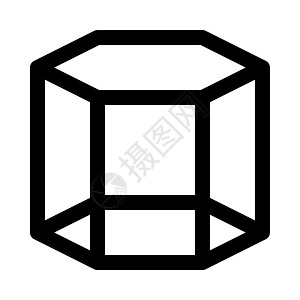 六边棱镜多面插画