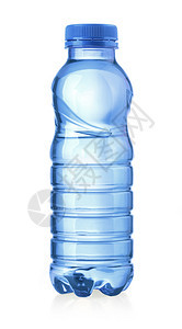 水塑料瓶在白色上隔离有剪切路径图片