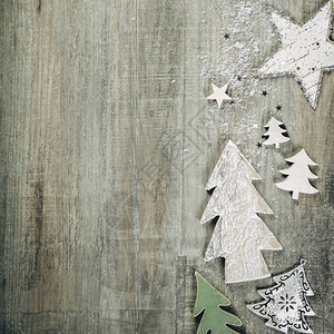 圣诞的木质背景为所有圣诞设计提供复制空间旧木质配有圣诞装饰主题用于在圣诞节展示壁纸和产品顶部视图图片