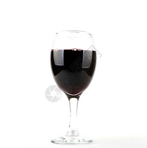 白色背景上隔绝的红葡萄酒杯图片