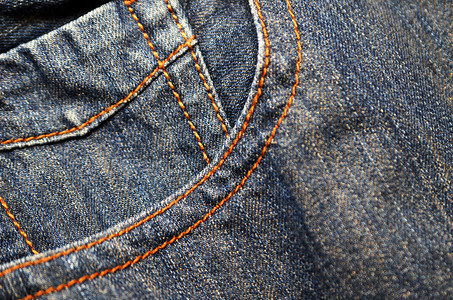 Denim牛仔裤背景与时装设计的缝合图片