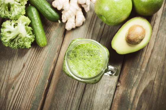 绿色健康食品素清洁饮概念图片