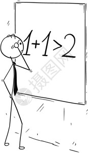 钱漫画做错简单问题的火柴人插画