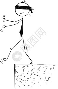 商业风险概念商人从克里夫跌落的卡通概念图片素材