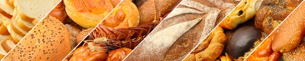 全景的新鲜面包产品宽版背景图片
