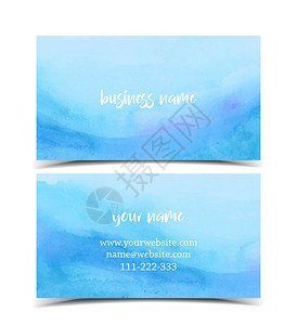 商业卡模版一套病媒商业卡片水彩色设计手工图解背景图片
