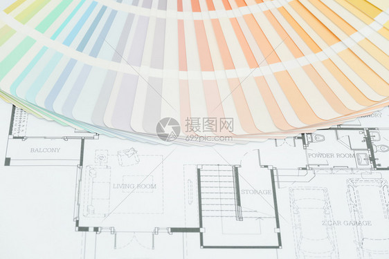 现代房屋建筑图画的颜色和材料样本图片