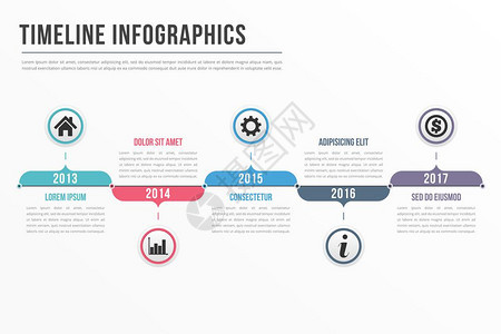时间线信息图模板工作流程过信息图矢量eps10插图图片
