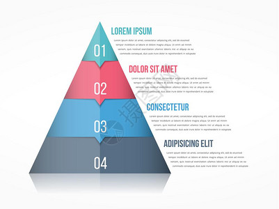 金字塔图包含四个要素的金字塔图包括数和文金塔信息模板矢量eps10插图图片