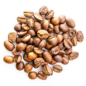 白底孤立的咖啡豆图片素材