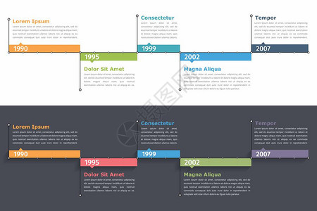 时间线信息图模板流程工作或过信息图矢量eps10插图图片