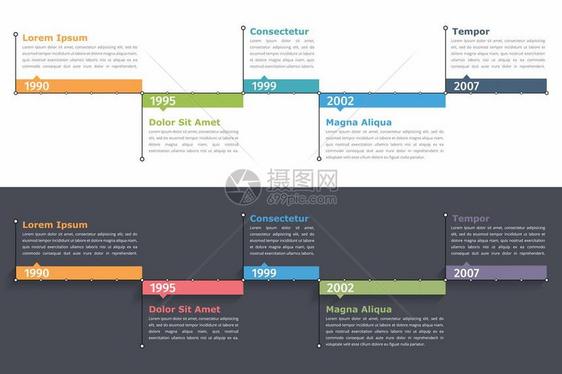 时间线信息图模板流程工作或过信息图矢量eps10插图图片