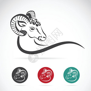 国内公交车站白背景羊头矢量图像插画