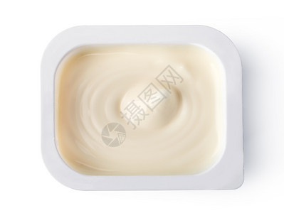 Yogurt酸奶孤立于白色背景顶端视图图片