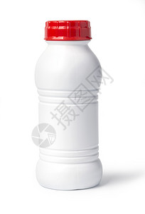 白塑料瓶用剪切路径隔离在白上图片