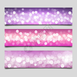 Bokeh标模板以浅粉色和紫颜的矢量插图图片