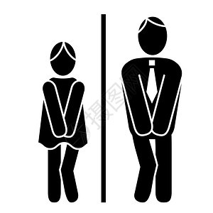 洗手间Wc符号白背景上的男女图标士和男人的脚印厕所门板符号卫生间Wc符号男女图标厕所门板符号图片