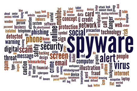 Spyware字云3D翻譯的创意文字母缩写的插图图片