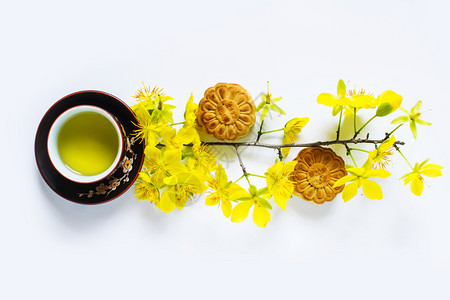 月饼茶餐饮图片