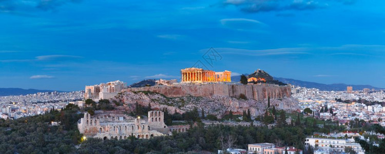 希腊雅典的AcropolisHill和帕台农Pathenon希腊雅典的AcropolisHill和Pathenon希腊雅典的Ac图片