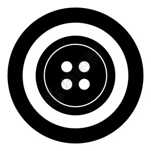 手工制作 衣服黑色圆圈纽扣矢量设计元素插画