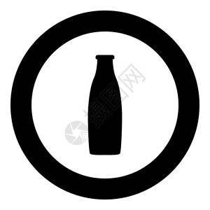 饮料剪影牛奶瓶剪影图标插画