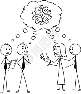 查蒂插画-查蒂卡通-矢量卡通插图描绘了男人或商提出哲学问题寻找解决