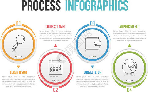 过程信息图四个步骤信息图矢量eps10插图图片