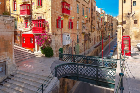 在马耳他首都瓦莱塔的街景图片