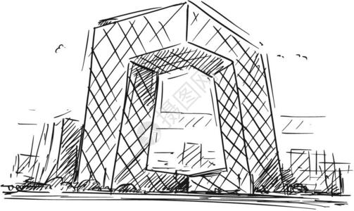 国贸电视台插画