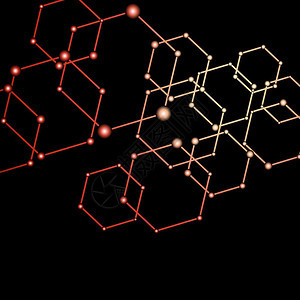 红光连接点抽象背景种群矢量图片