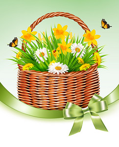 复活节篮子里的鲜花图片