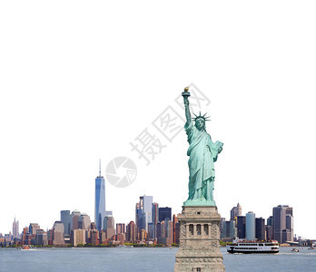 纽约自由女神像白色背景美国纽约图片