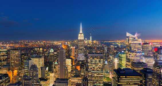 美国纽约市曼哈顿天线全景图片