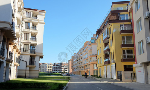 保加利亚Pomorie2018年4月日保加利亚Pomorie的Tipic现代住宅区图片