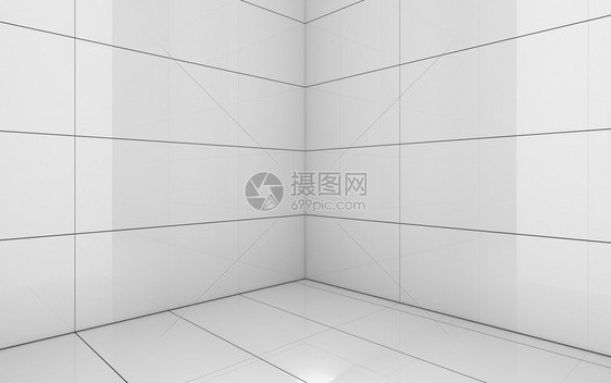 白色瓷砖房纹理背景3d变形插图图片