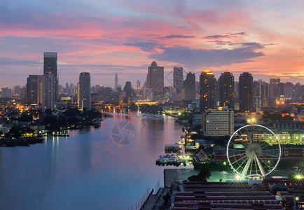曼谷的Ferris轮曼谷的AsiqueTheRiverfront泰国的ChaoPhraya河曼谷的Ferris轮曼谷的Asiqu图片