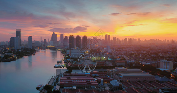 曼谷的Ferris轮曼谷的AsiqueTheRiverfront泰国的ChaoPhraya河曼谷的Ferris轮曼谷的Asiqu图片