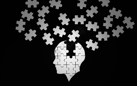 白拼图作为黑的人类大脑Alzhe概念白拼图作为黑的人类大脑概念老年痴呆和疾病概念3d插图白拼作为黑的人类大脑概念疾病插图图片