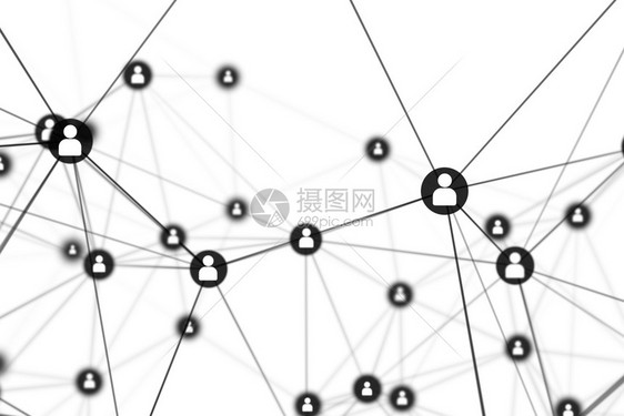 白背景的人连接线技术概念的社会网络抽象插图图片