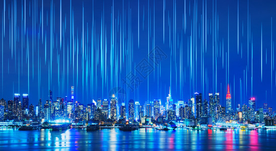 智能城市和连接线路全球互联网络化概念全球商务互联网络化概念纽约市美国图片