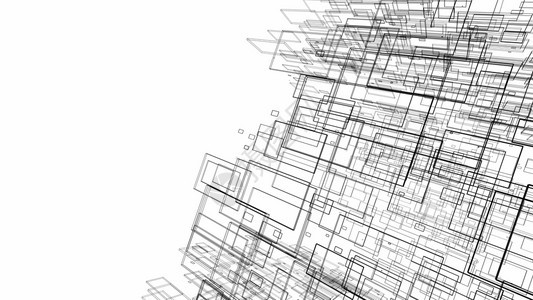 白色深渊建筑艺术概念的抽象绘图线白色背景建筑艺术概念的抽象绘图线3d插图片