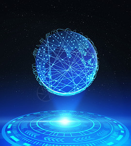 具有技术HUD和网络连接线的地球技术HUD和网络连接线的地球全商业的互联网概念3个插图全球商业的互联网概念3个插图图片