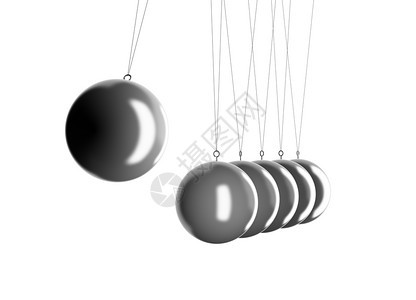 牛顿和商业概念中的摇篮物理学Pentulum孤立o牛顿和商业概念中的摇篮物理学3d插图图片