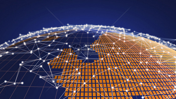 地球与网络连接线互联网概念全球商业三图说明地球与网络连接线互联网全球商业概念三图说明图片