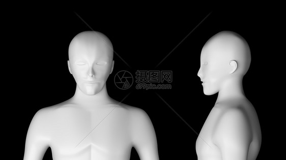 人类黑背景的电线框架模型人工智能3D插图dd图片