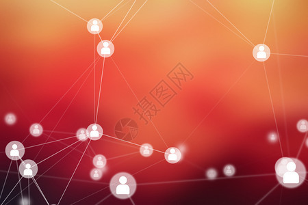 红背景的人连接线红背景的人社会网络红背景的人社会网络技术概念的社会网络抽象插图红背景的人连接线抽象插图图片