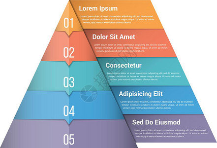 金字塔成像图含有五个元素的金字塔成像模版矢量eps10插图图片